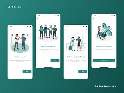 UX-UI Design On-Boarding Screens app app design design mobile app ui ux