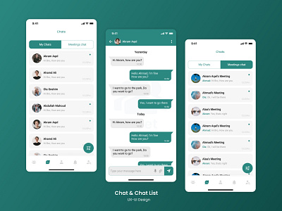 Chat Screens UX-UI Design app app design design mobile app ui ux