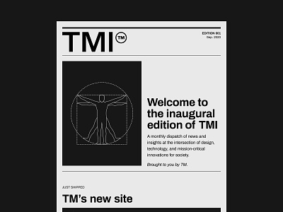 TM newsletter agency email figma illustration newsletter newsletter design newspaper subscribe typogaphy ui vector vitruvian man