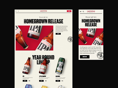 Lagunitas Website alcohol beer design desktop dog drinks editorial food grid grunge homepage layout marketing mobile page responsive site texture ui website