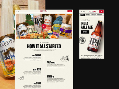 Lagunitas – About & Mobile PDP about alcohol beer beverage boxes design drunk dtc family funny grunge hippie history illustration micro brewery moustache textures thanksgiving timeline website