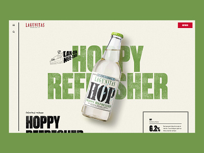 Lagunitas – Hoppy Refresher PDP alcohol bar beer design dog dtc ecommerce grid grunge hippie illustration marketing micro brewery oldschool parallax pdp product shop textures website