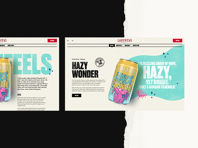 Lagunitas – Hazy Wonder Product Detail Page alcohol beer brewery cannabis colorful dog drunk dtc ecommerce grunge high marijuana microbrewery parallax pdp product responsive textures thc website