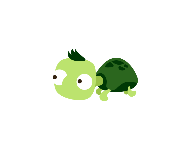 Mr. Turtle 2d animation bubbles character cute flat green illustration mcdonalds swimming vector water