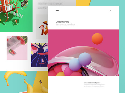 Ueno Branding – Case Study agency bananas boxes case study colorful friendly grid hero icons layout type web