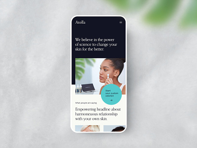 Atolla – Mobile Homepage b2c beauty ecommerce grid kickstarter marketing mobile science skin skincare tech website