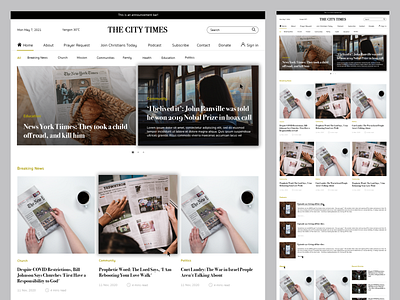 The City Times - News Website Landing design layout ui ux web web design website