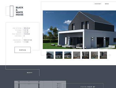 BW house, website design for an architectural project design graphic design minimal ui web