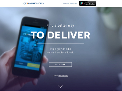 Website theme for TransTrucker app design graphic design ui web
