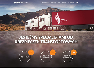 Website for the transport insurance broker design graphic design ui web