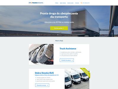 Website for the transport insurance broker design graphic design ui web