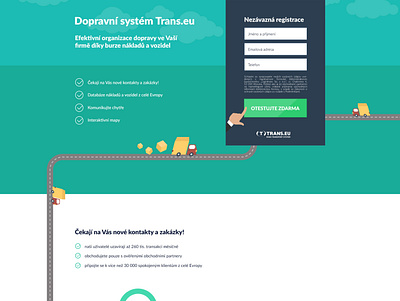 Landing page for Trans.eu freight exchange design graphic design ui web