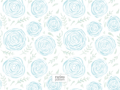 Peaceful Blue Roses | Winter Seamless Pattern Design