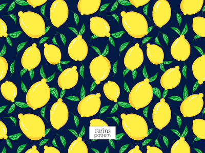 Elegant Yellow Lemon Seamless Fruit Pattern ipad print on demand