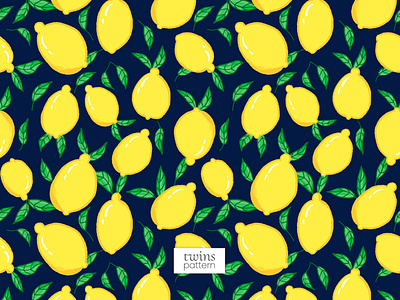 Elegant Yellow Lemon Seamless Fruit Pattern