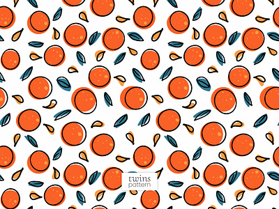 Vintage Orange Summer Seamless Pattern fruit pattern orange pattern vector pattern vintage pattern