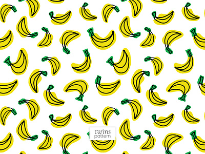 Fun Yellow Banana Seamless Pattern fruit pattern minimalist fruit pattern summer pattern tropical pattern vector pattern yellow banana