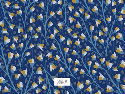 Sweet Blue Floral Seamless Vector Pattern