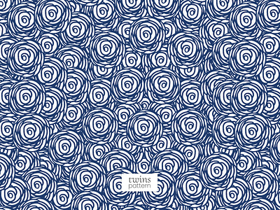 Vintage Blue and White Porcelain Roses Seamless Vector Pattern