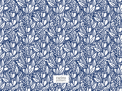 Vintage Blue and White 3D Flower Seamless Vector Pattern 3d pattern blue white pattern floral pattern flower leaves nature pattern roses pattern tulip vector pattern