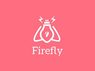 Firefly bug bulb design firefly fly logo power sketch thunder wing