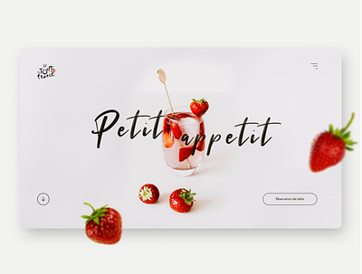 Petit Appetit Home Page Banner cafe clean figma first screen food fresh ui web webdesign website
