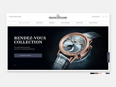 Watch Site JLC Banner design figma first screen grey jaeger jlc ui watch watch site jlc web