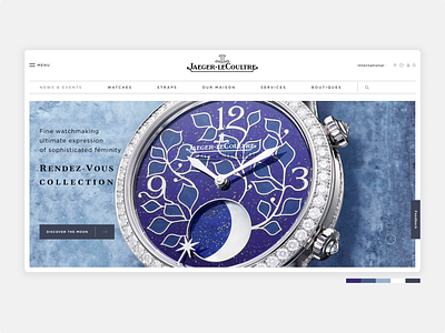 Watch Site JLC Banner blue clean design figma first screen jaeger jls ui watch web