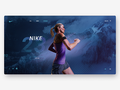 Nike Home Page Banner health mountains nike photoshop run sport ui web woman