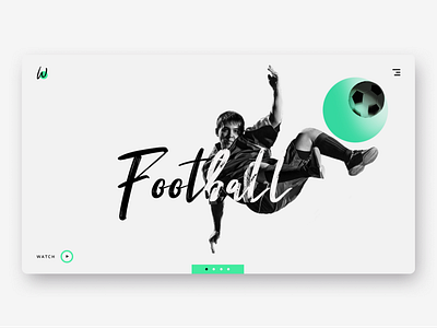 Fooball Web Banner ball clean design figma first screen football man mint sport web