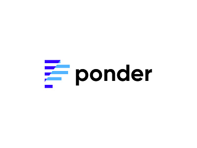 Ponder Software Logo Design 2d brand visual colour graphic design illustration letter mark logofolio logos modern startup technology vector