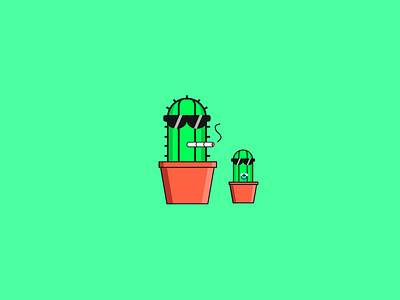 Too Cool for School & Jr 2d bad boy blog cactus illustration