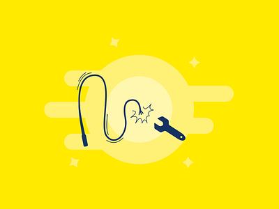 Work and Fun illustration whip work wrench