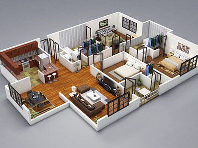 Apartment Design 3d architecture floor layout graphic design