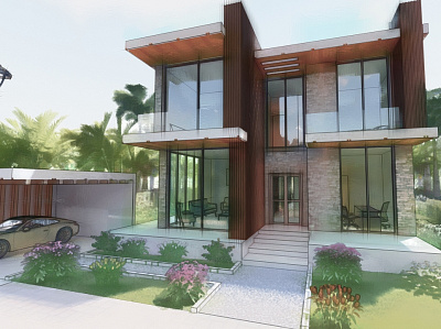 A Modern Villa 3d animation graphic design