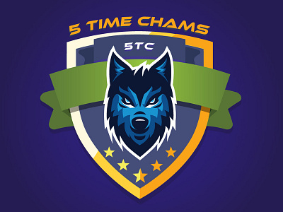 5tc blue cartoon design illustration logo vector white wolf