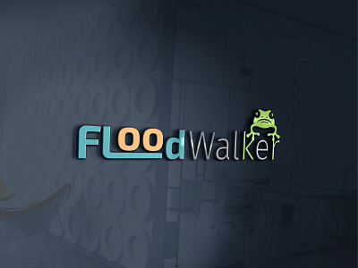 Flood Walker 3.2 blue branding design frog green icon illustration logo typography vector