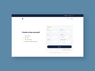 Sign up Form adobe xd form sign up ui web design xd