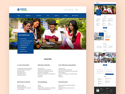 Hall/Dormitory Website adobe xd design dormotory hall ui web design xd