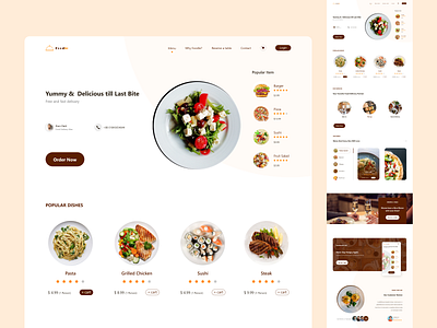 Restaurant Website UI for Landing Page - HF