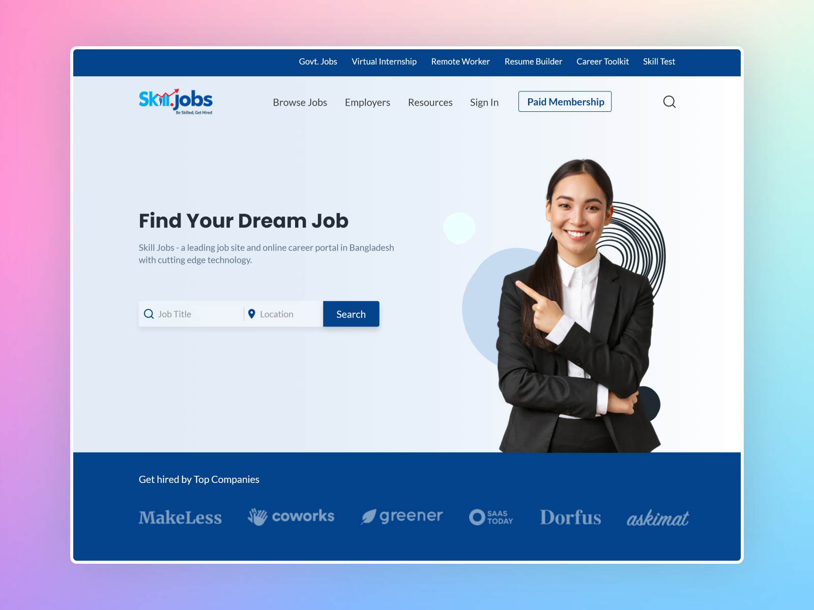 Job Portal Landing Page by Sabiha Afrin on Dribbble