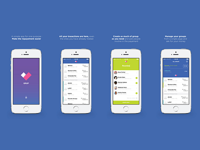 Grup, payment app app bank design friends interface mobile payment uxui