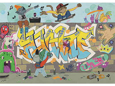 Nameposter - Hjalte art design graffiti kid kids music name poster skateboard skateordie skater tags