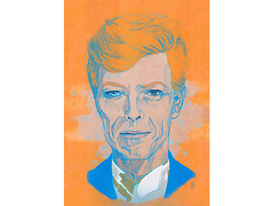 Bowie artist bowie david bowie illustration king of pop mars music orange pop rip stardust ziggy