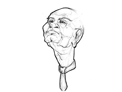 Suffocating drawing graphite illustration portrait sketch suffocate tie
