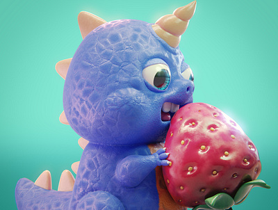 Berrydinocornio 3d 3dart b3d cartoon character chepetusa dinosaur dinosaurio dragon somosmosh