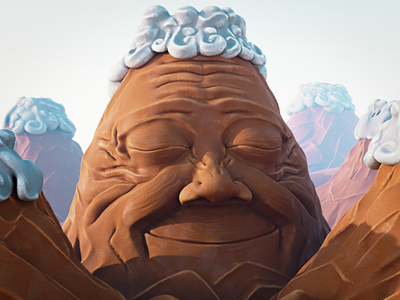 Day 10 Old 3d 3rt b3d character volcano sculptjanuary2020
