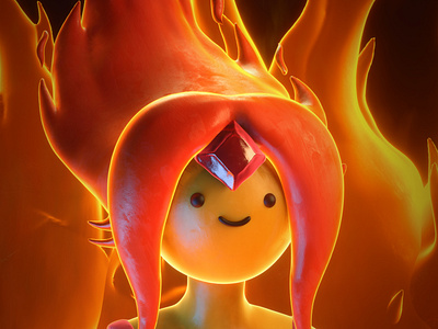 Day 16 Flame Princess 3d 3dart adventuretime b3d cartonnetwork cartoon character cn fanart fire flameprincess sculptjanuary sculptjanuary2020