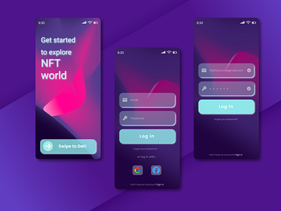 NFT Marketplace - Sign in, Sign up Moblie App