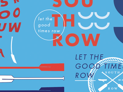 South Row Apparel badge boat branding layout logo row typography water